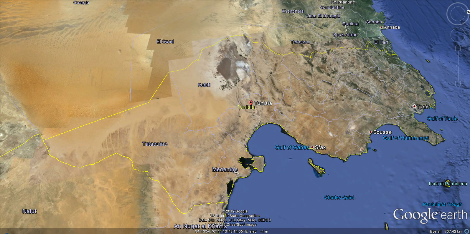 tunisie terre carte